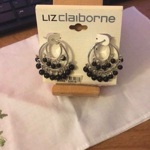 Black Liz Claiborne dangle earrings
